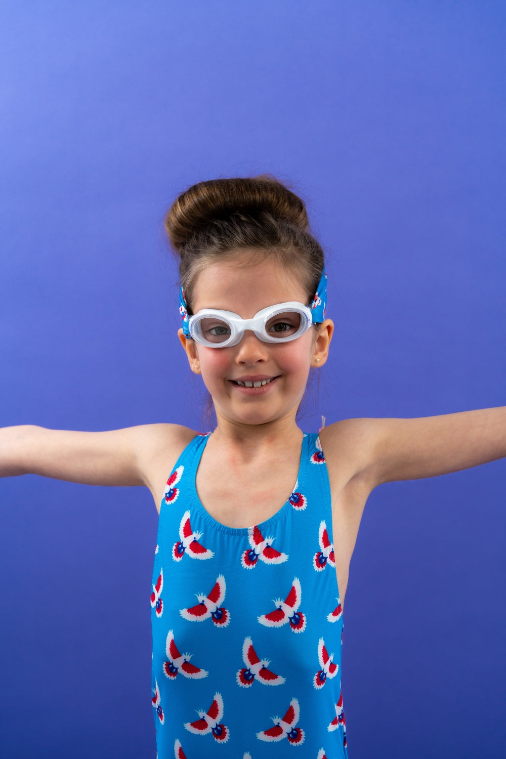Girl's Pack Happy Duck Swimsuit + Waterplops Goggles