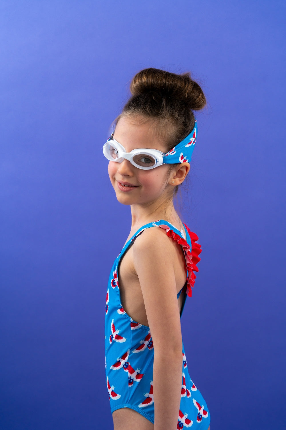 Girl's Pack Happy Duck Swimsuit + Waterplops Goggles