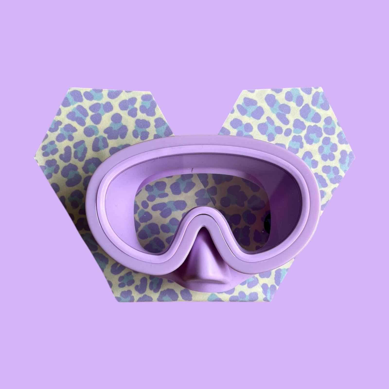 Masque de Plongée Enfant Léopard Jaune Violet