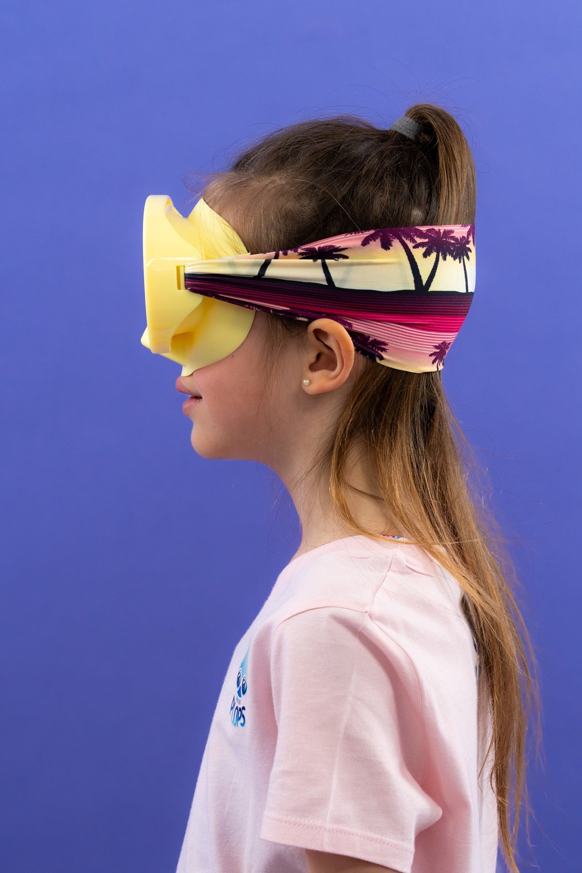 Diving Mask Yellow Pink Palm Trees