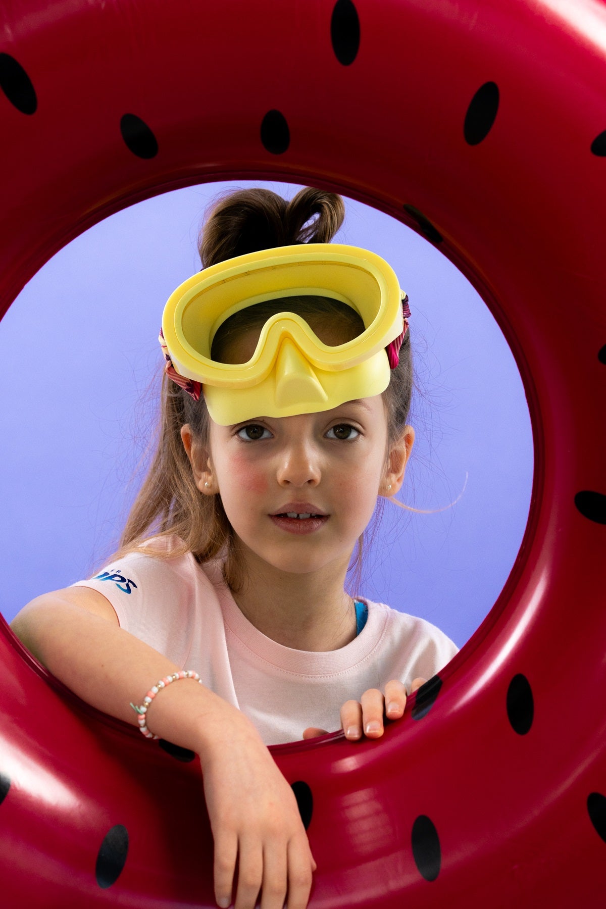 Diving Mask Yellow Pink Palm Trees