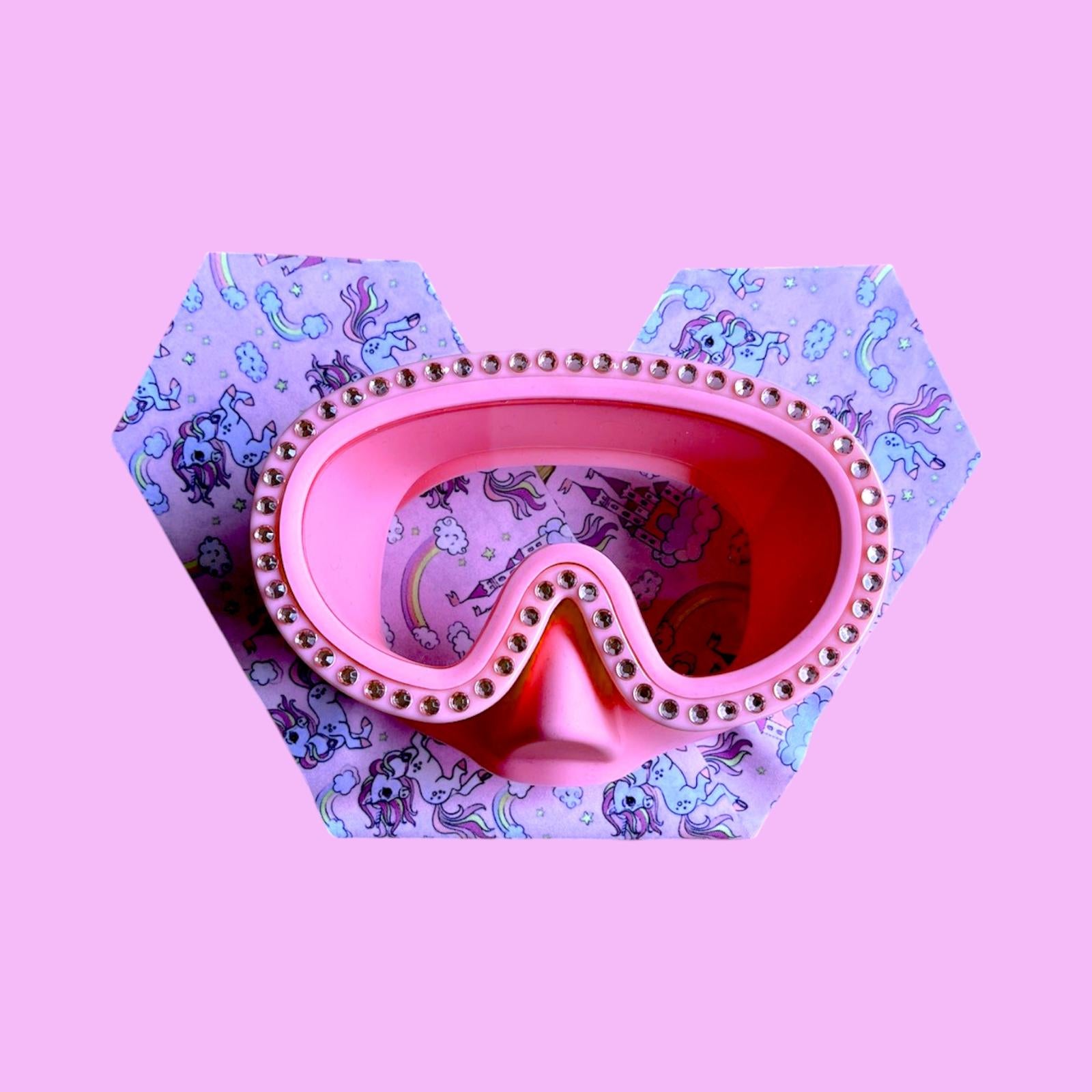 Masque de Plongée avec Strass Enfant Licornes Nuages