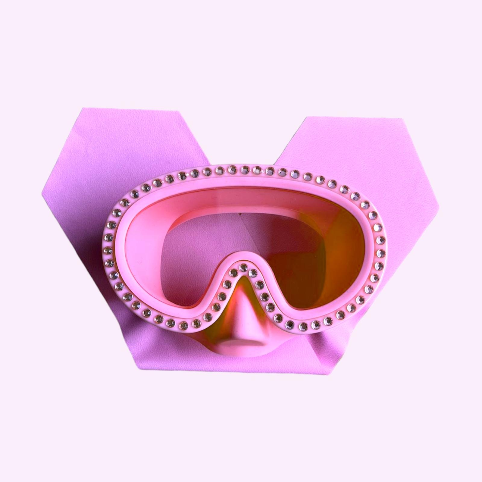 Masque de Plongée Strass Enfant Uni Rose