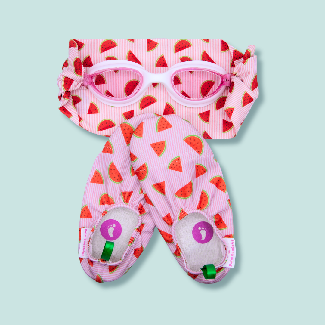 Pack Pastèques Chaussons Palm Beachies + Lunettes Waterplops