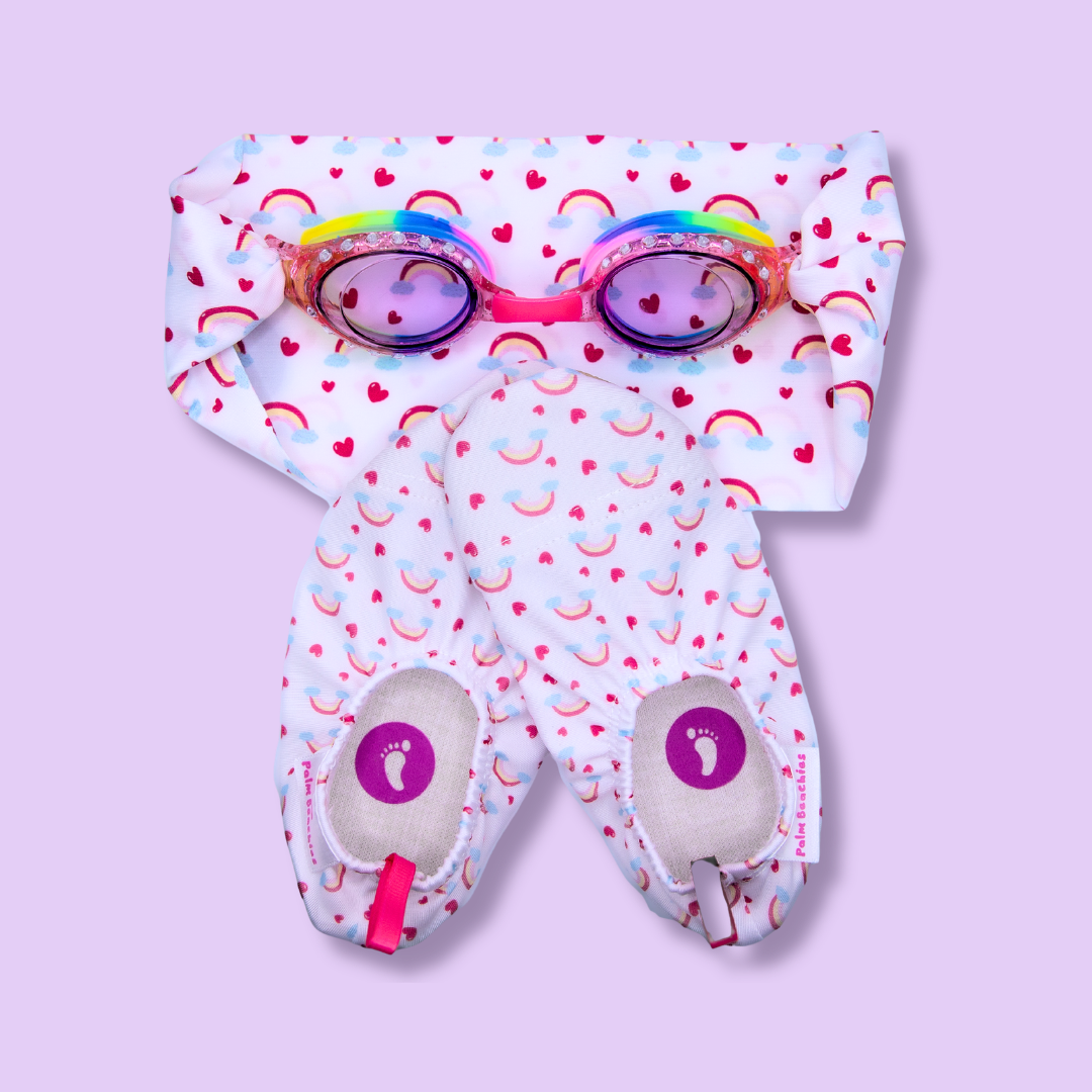 Pack Arc-en-Ciel Chaussons Palm Beachies + Lunettes Waterplops