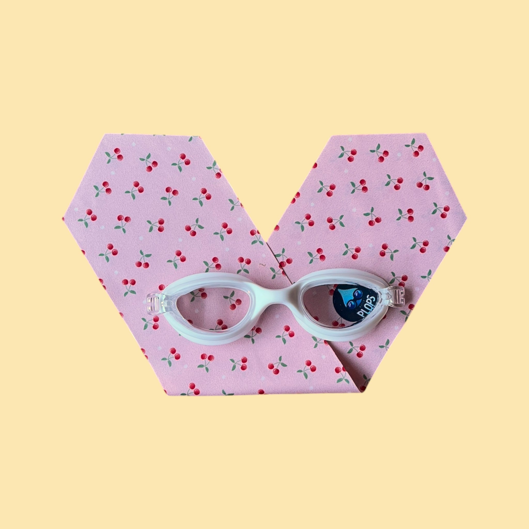 Cerises Fond Rose - Lunettes de piscine enfant