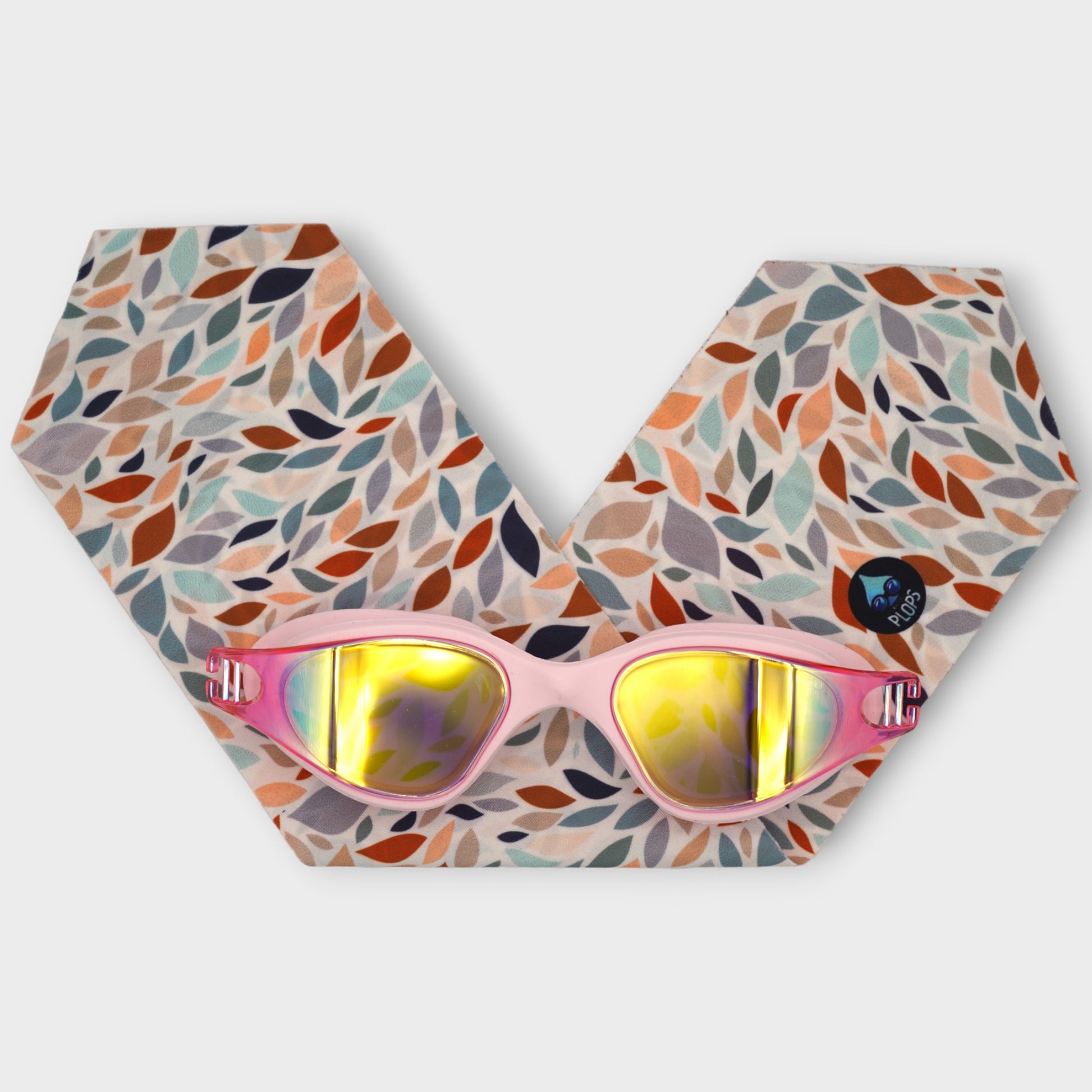 warerplops plops lunettes piscine natation bandeau stretch recyclé polyester élasthanne enfant adulte maillot verres qualité anti buée anti uv accessoire mode fashion ete plage mer étanche étanchéité fille garcons mixte unisexe homme femme tissu feuilles multicolore coloré rose rouge vert