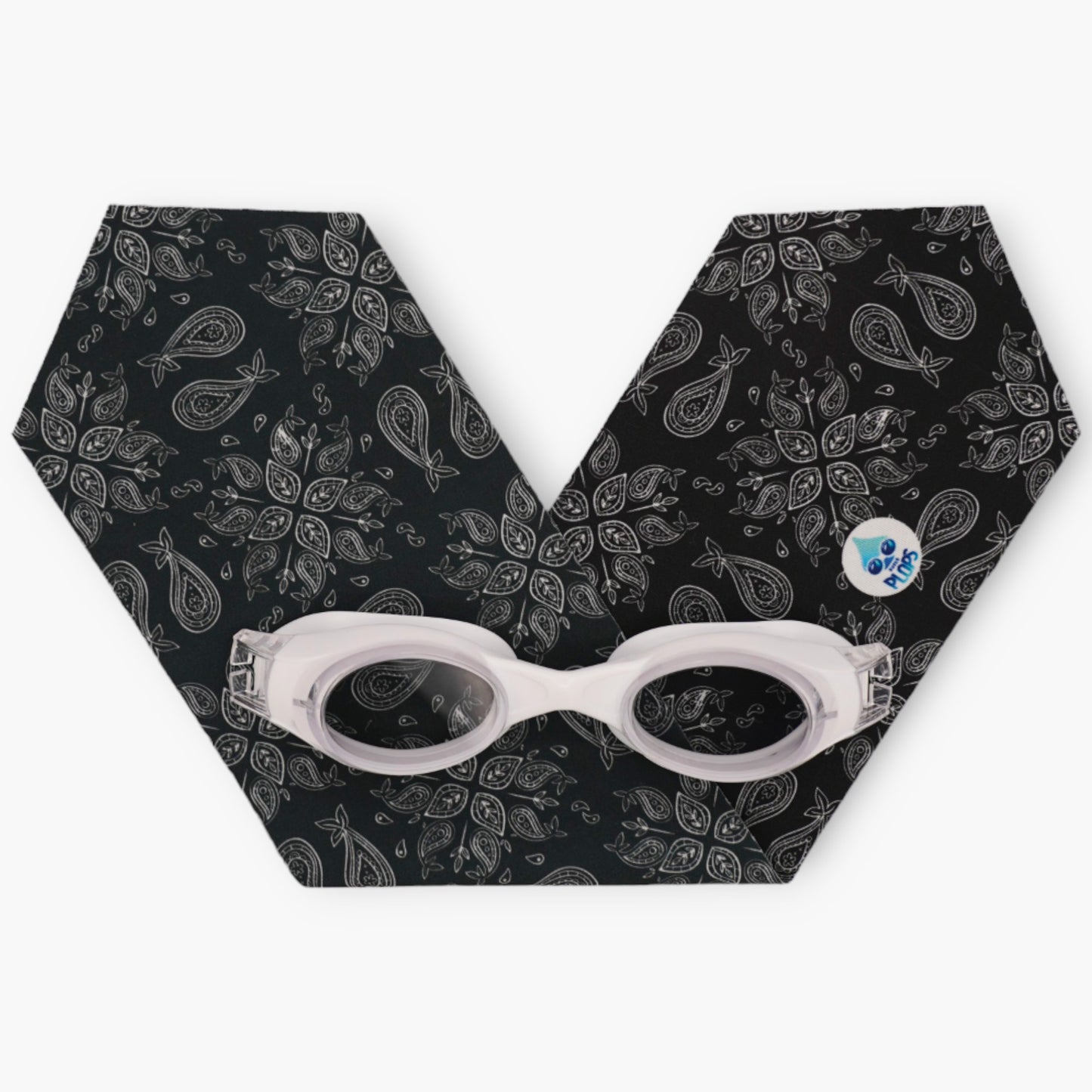 Waterplops - Adult Swimming Goggles Bandana White &amp; Black