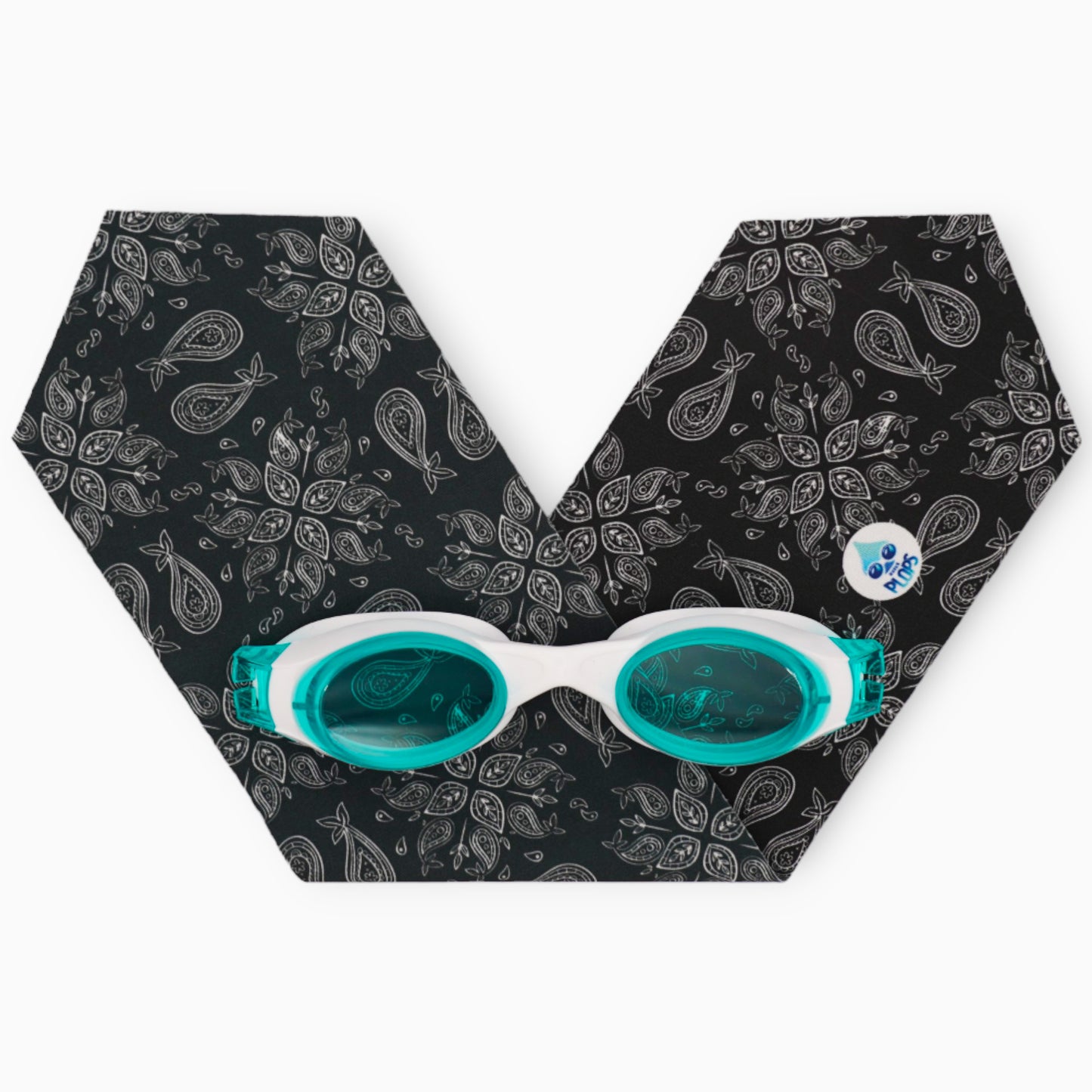 Waterplops - Adult Swimming Goggles Bandana White &amp; Black