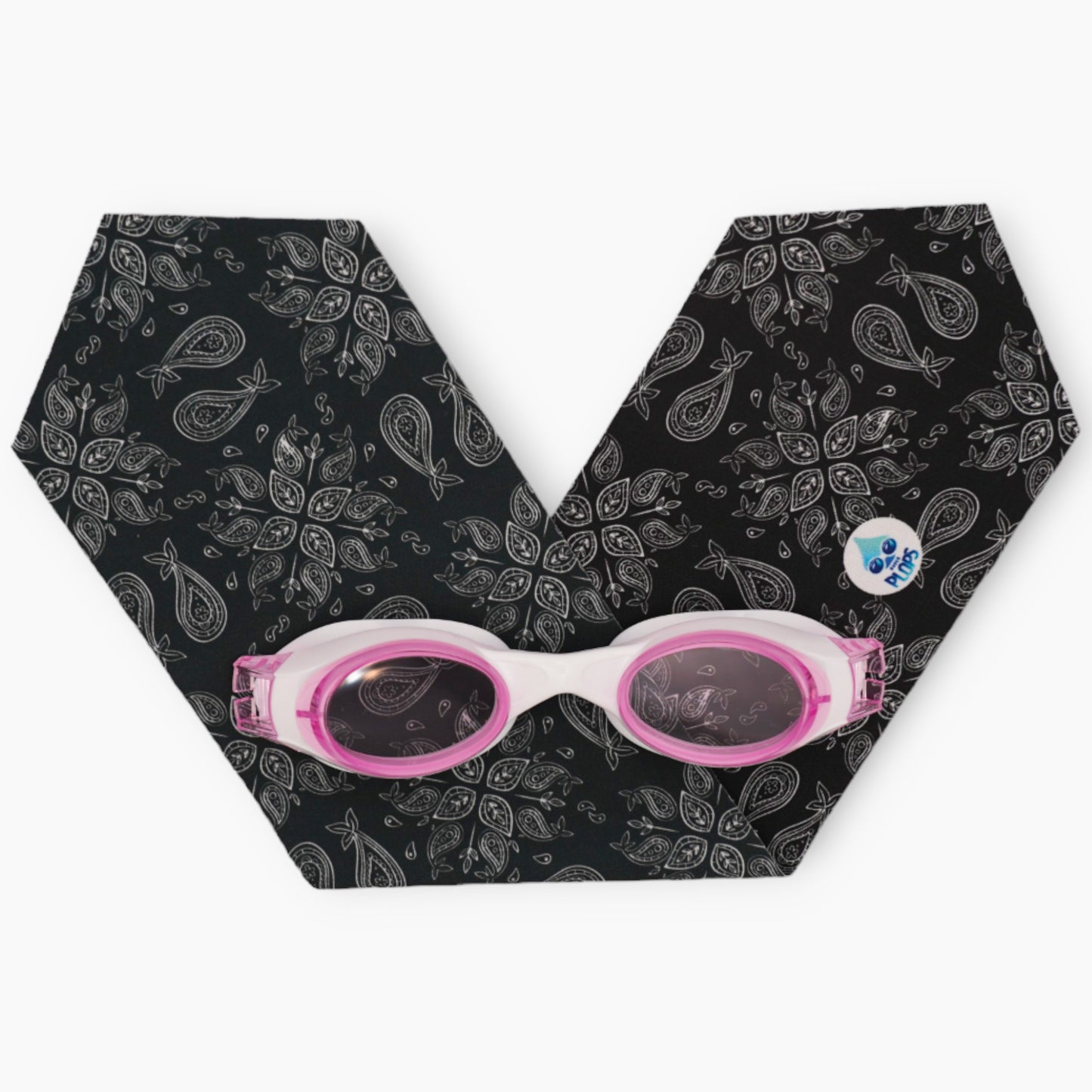 Waterplops - Adult Swimming Goggles Bandana White &amp; Black