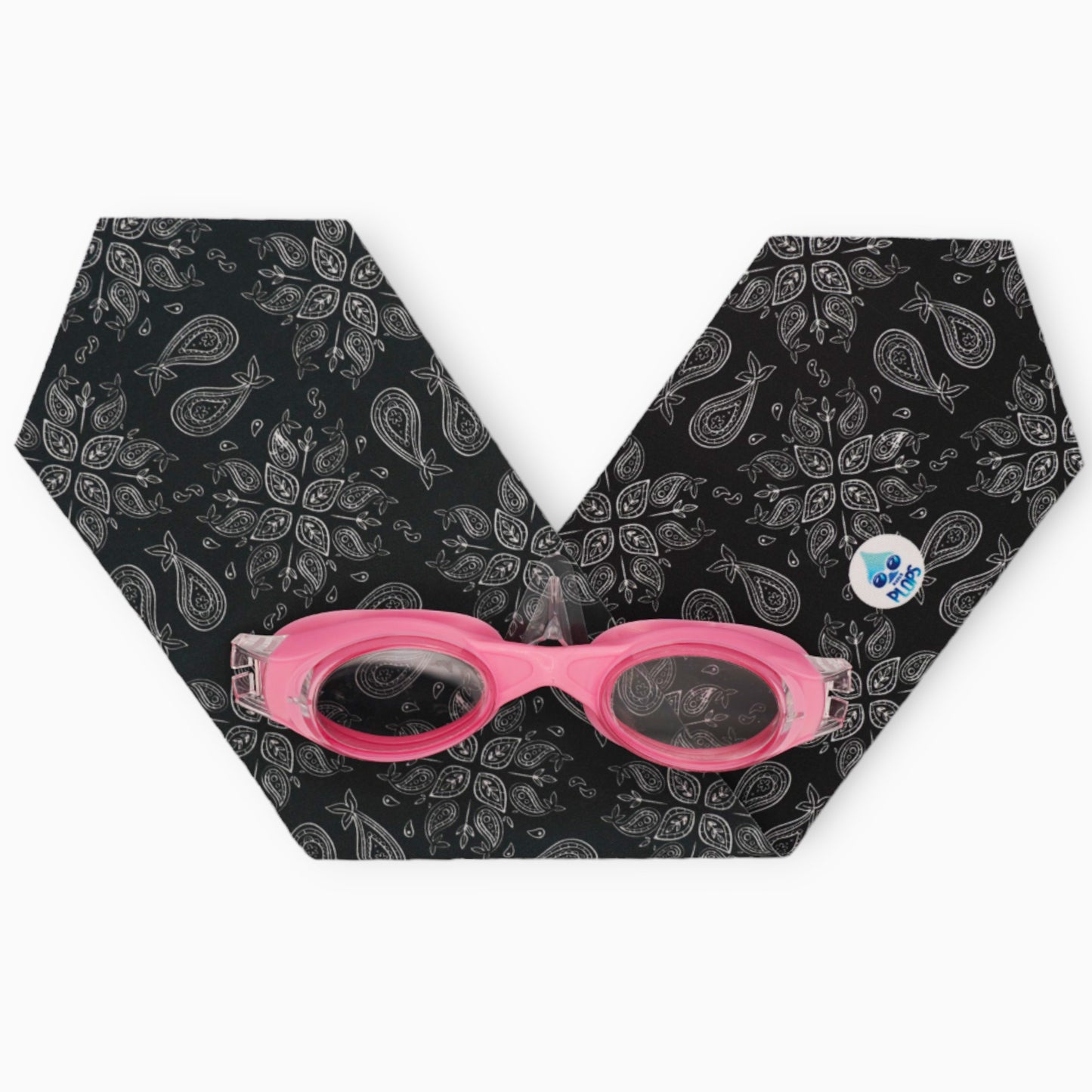 Waterplops - Adult Swimming Goggles Bandana White &amp; Black