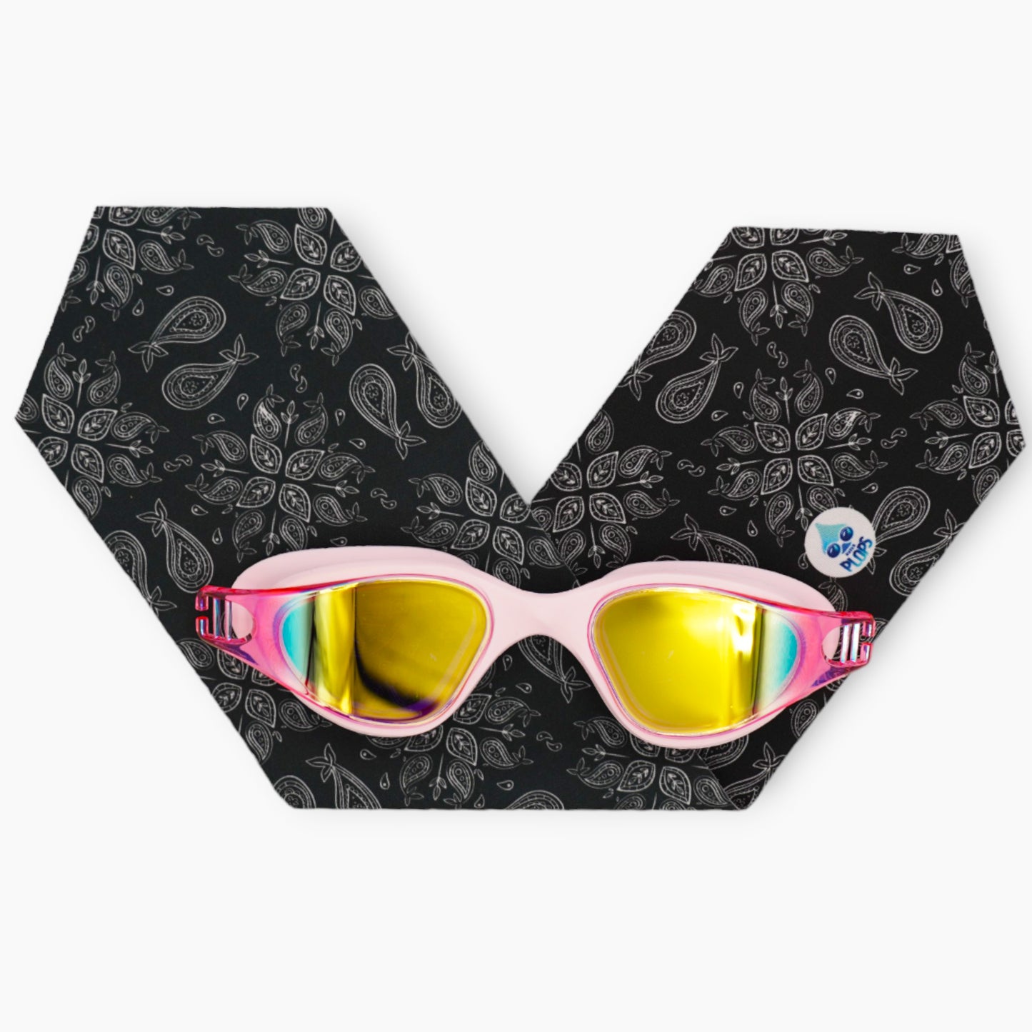 Waterplops - Adult Swimming Goggles Bandana White &amp; Black