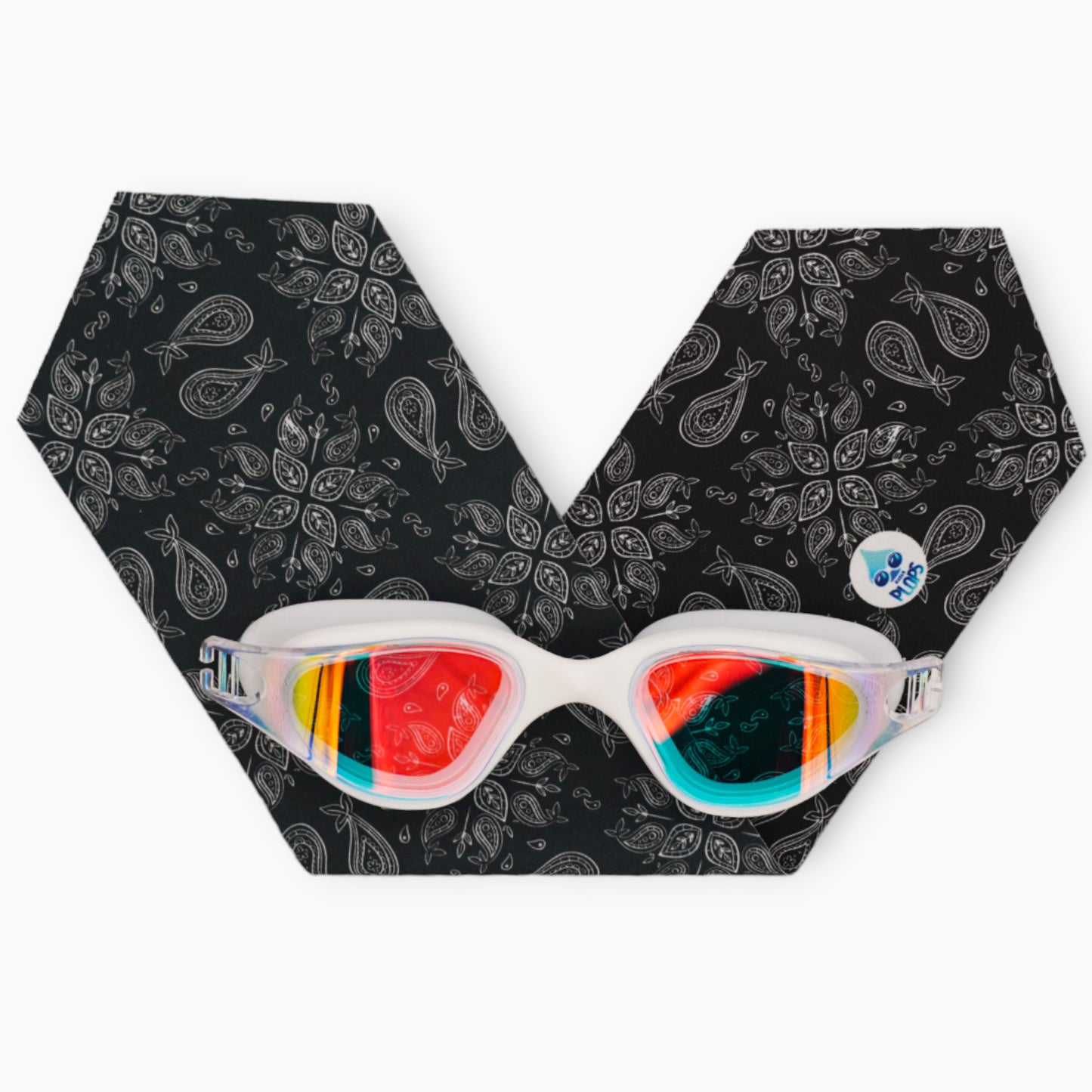 Waterplops - Adult Swimming Goggles Bandana White &amp; Black