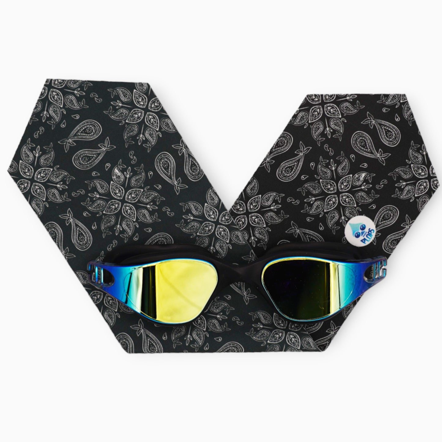 Waterplops - Adult Swimming Goggles Bandana White &amp; Black