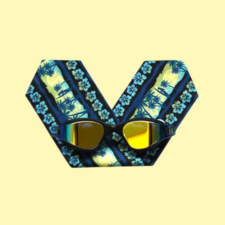 Palmiers Jaune Bleu - Lunettes de piscine Adulte