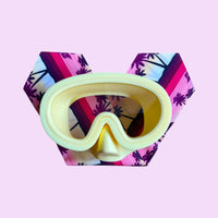 Masque de Plongée Enfant Palmiers Jaune Rose