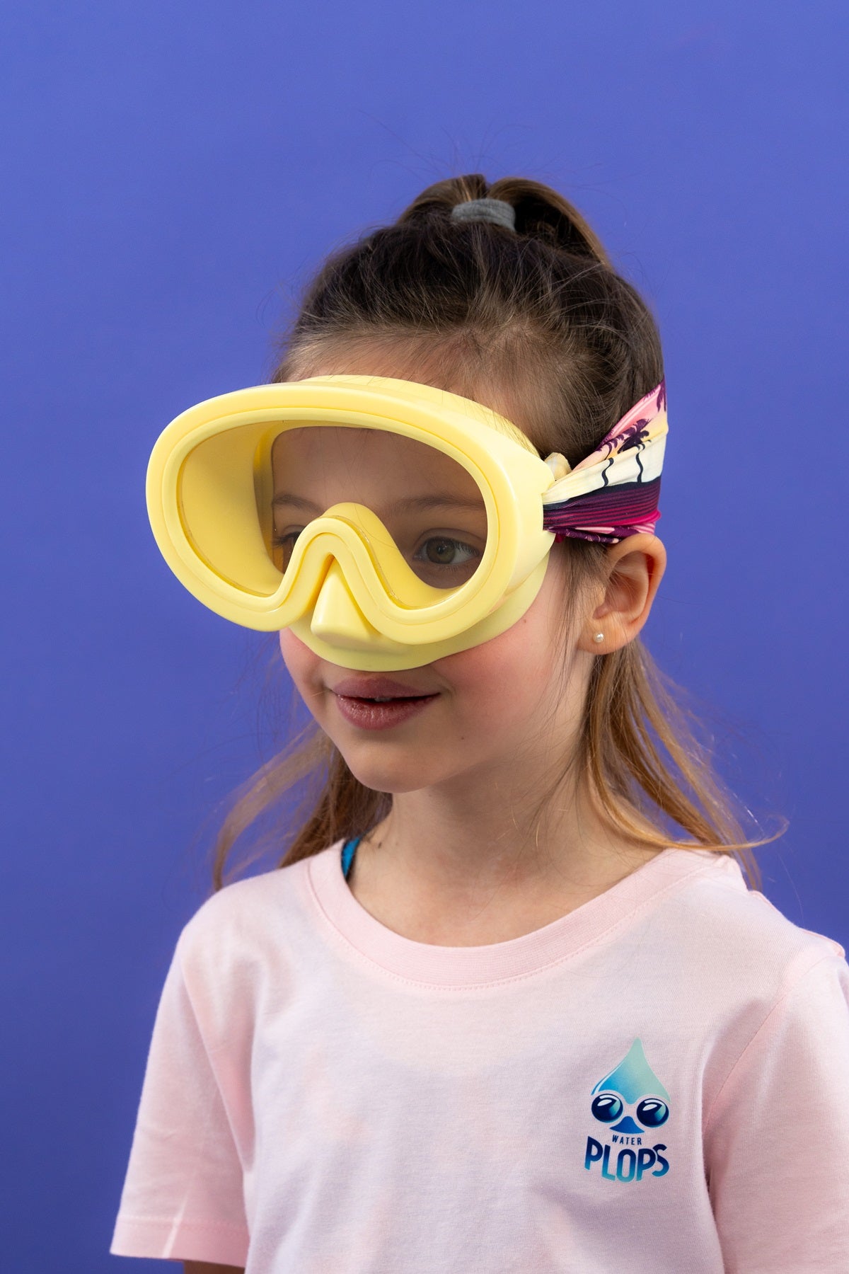 Diving Mask Yellow Pink Palm Trees