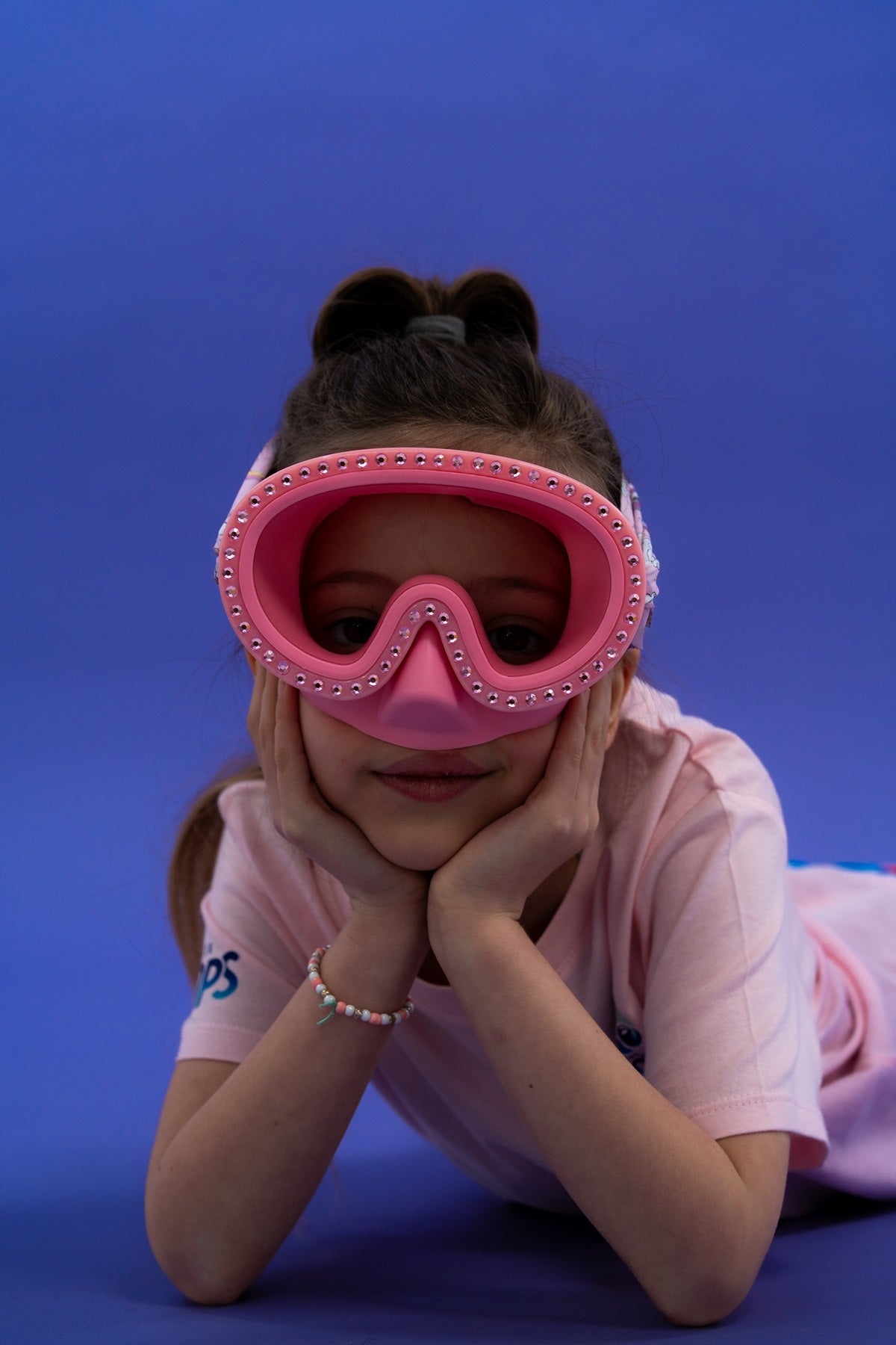 Diving Mask Diamonds Solid Pink