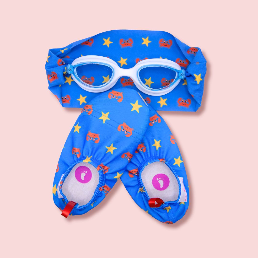 Pack Crabe Chaussons Palm Beachies + Lunettes Waterplops