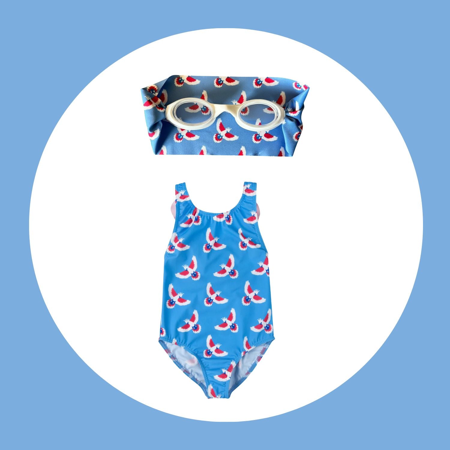 Girl's Pack Happy Duck Swimsuit + Waterplops Goggles