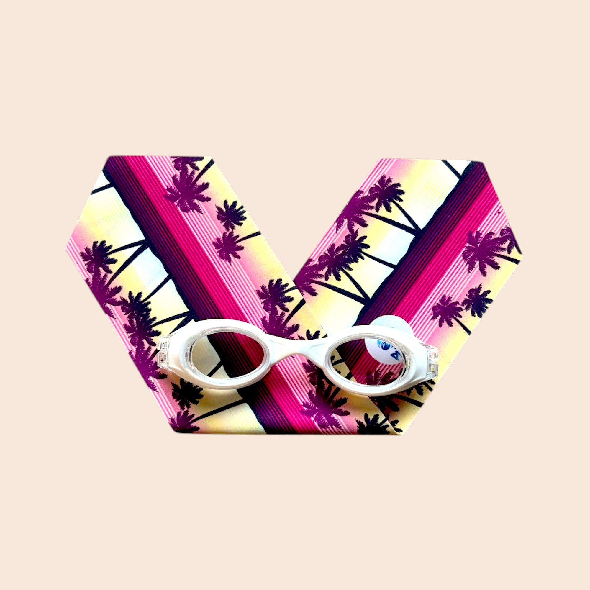Palmiers Jaune Rose - Lunettes de piscine enfant