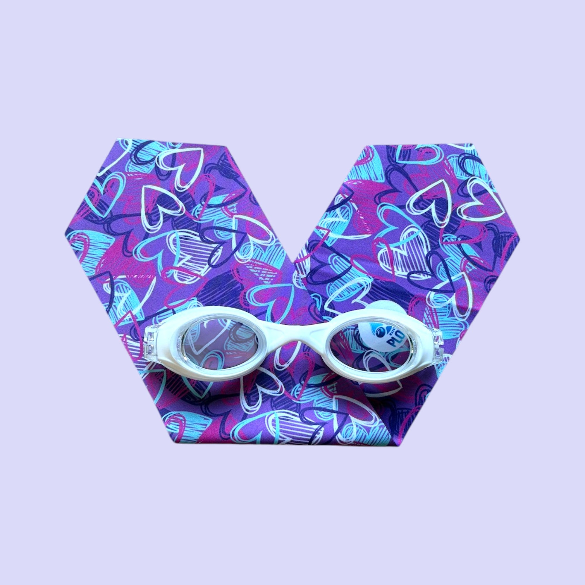 Coeurs Violets - Lunettes de piscine enfant