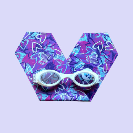 Coeurs Violets - Lunettes de piscine enfant